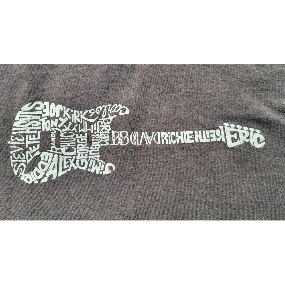 L.A. Pop Art Guitar Graphic Gray T-shirt Top Men's Size XL Guitar Legends